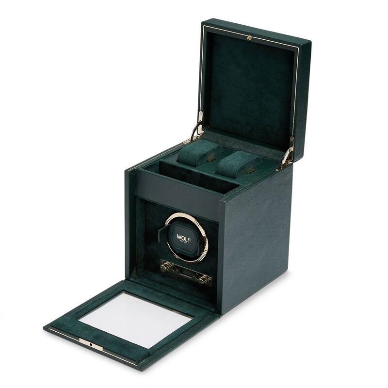 -WOLF British Racing Single Watch Winder with Storage Green 792141-792141_2