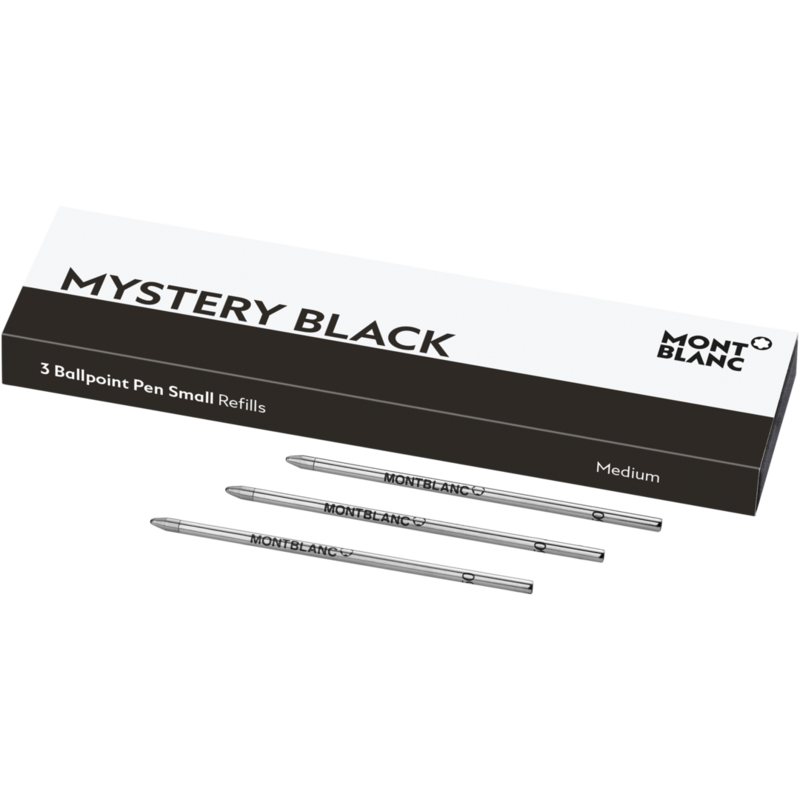 Montblanc-Montblanc 3 Ballpoint Pen Small Refills Mystery Black 116193-116193_2