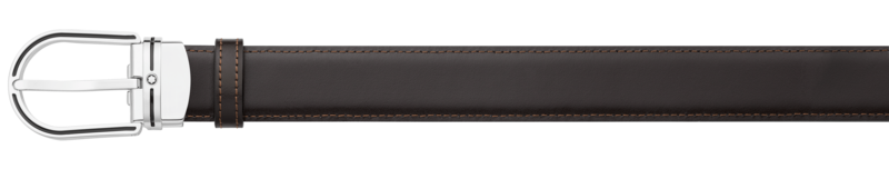 Montblanc-Montblanc belt Horseshoe Stainless Steel and Black Enamel Insert Pin Buckle Belt 126015-126015_2