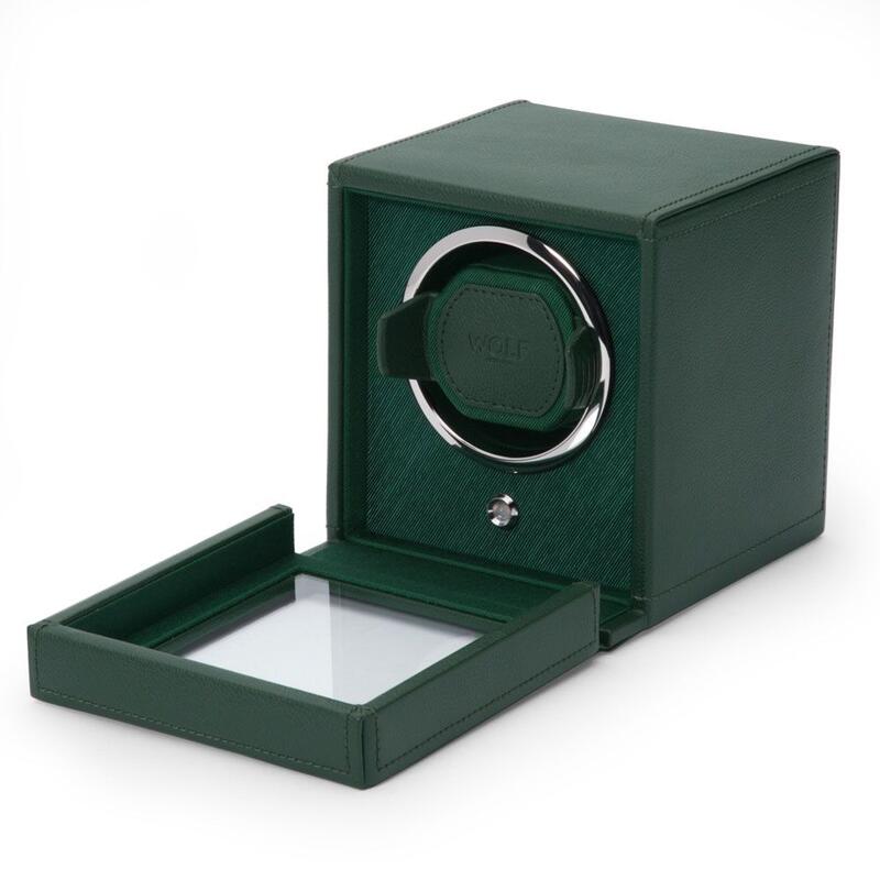 -WOLF Cub Single Watch Winder with Cover Green 461141-461141_2