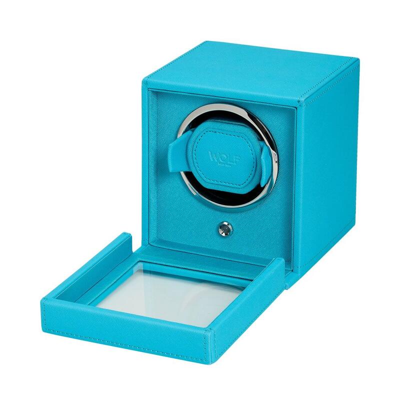 -WOLF Cub Single Watch Winder with Cover Tutti Frutti Turquoise 461124-461124_2