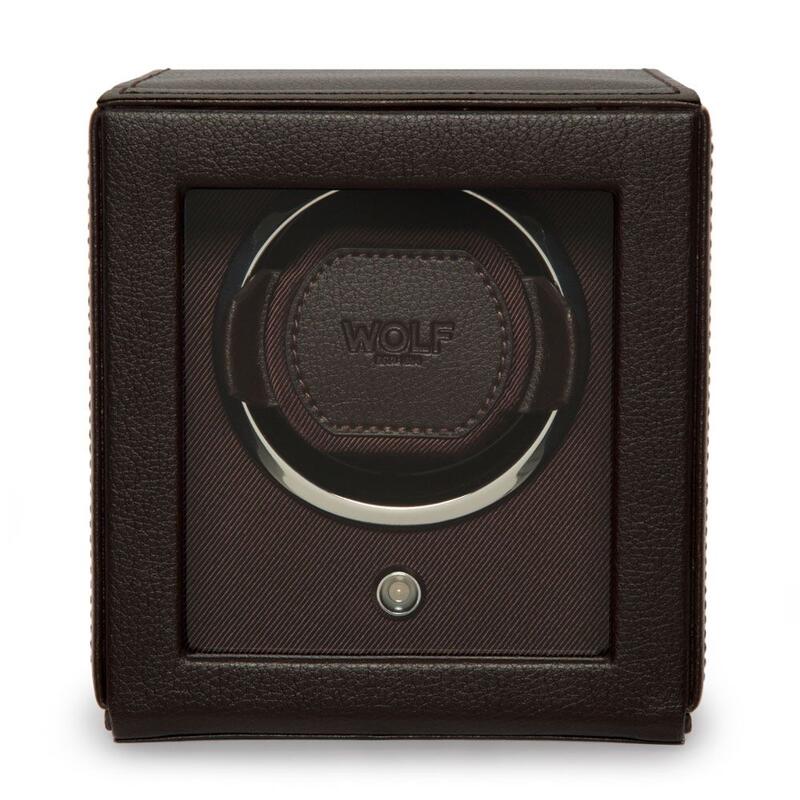 -WOLF Cub Single Watch Winder with Cover Brown 461106-461106_2