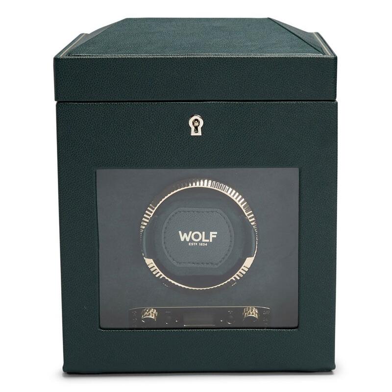 -WOLF British Racing Single Watch Winder with Storage Green 792141-792141_2