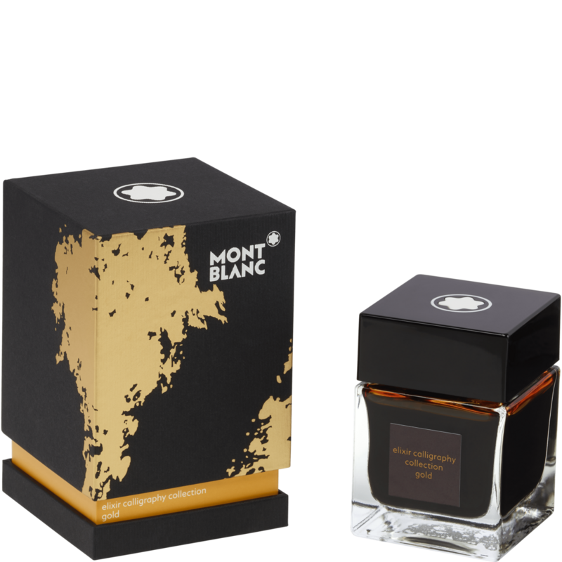 Montblanc-Montblanc Ink Bottle 50 ml Elixir Calligraphy Yellow Gold 119592-119592_2