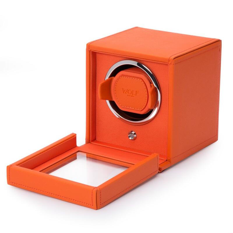 -WOLF Cub Single Watch Winder with Cover Orange 461139-461139_2