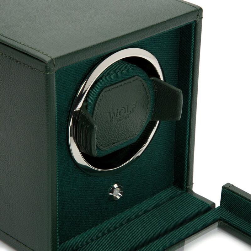 -WOLF Cub Single Watch Winder with Cover Green 461141-461141_2