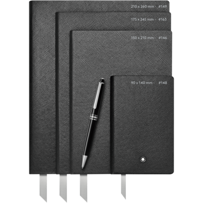 Montblanc Fine Stationery Notebook 146 Black lined 113294 Carollinum