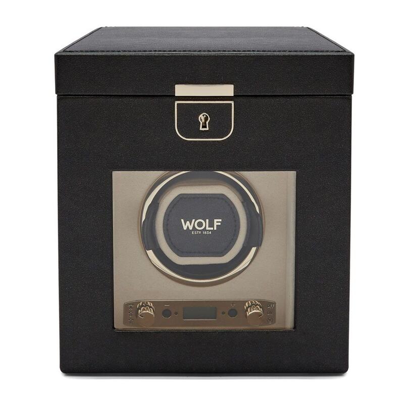 -WOLF Palermo Single Watch Winder with Jewellery Storage Black Anthracite 213702-213702_2