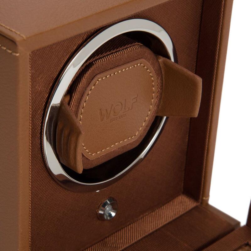 -WOLF Cub Single Watch Winder with Cover Cognac 461127-461127_2