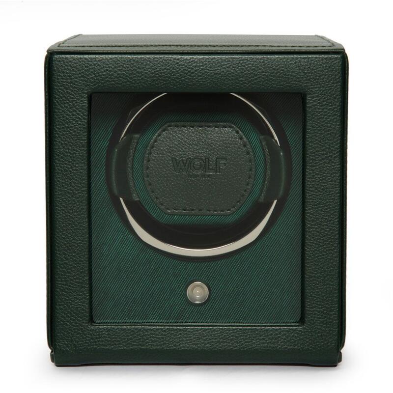 -WOLF Cub Single Watch Winder with Cover Green 461141-461141_2