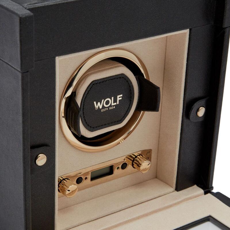 -WOLF Palermo Single Watch Winder with Jewellery Storage Black Anthracite 213702-213702_2