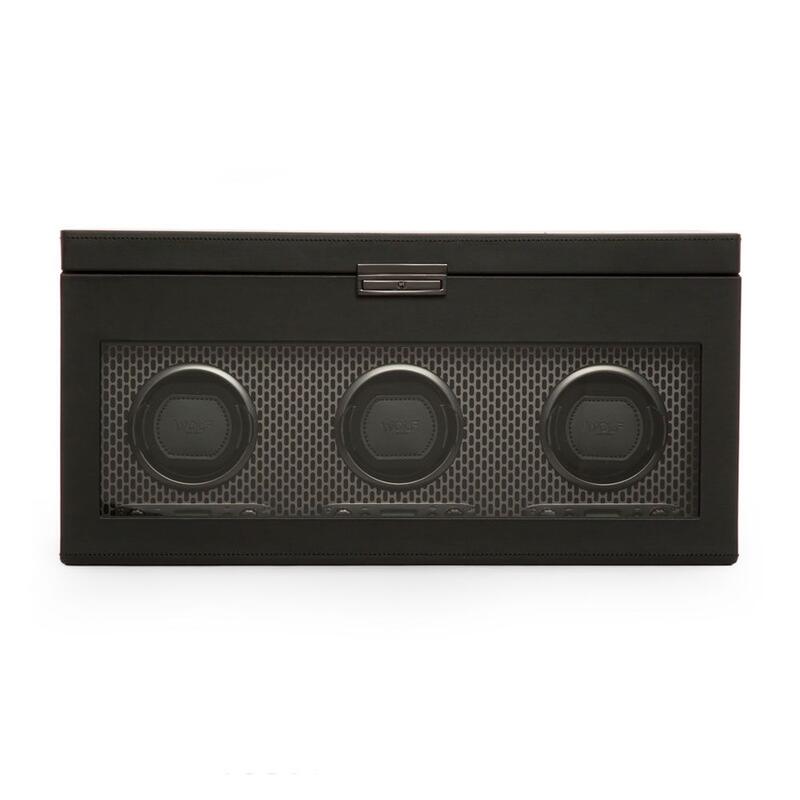 -WOLF Axis Triple Watch Winder with Storage Powder Coat 469403-469403_2