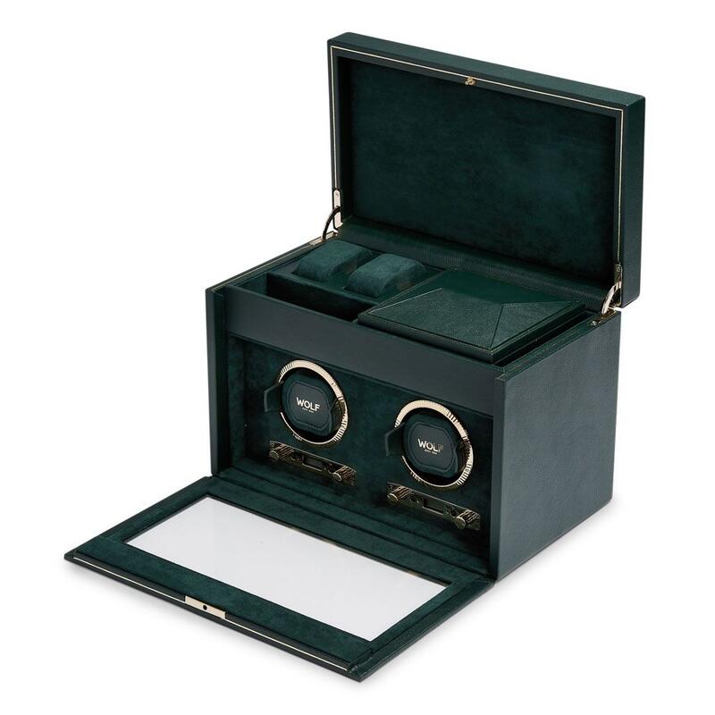 -WOLF British Racing Double Watch Winder with Storage Green 792241-792241_2