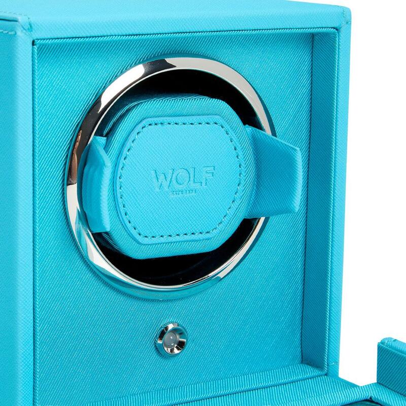 -WOLF Cub Single Watch Winder with Cover Tutti Frutti Turquoise 461124-461124_2