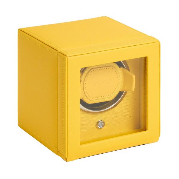 -WOLF Cub Single Watch Winder with Cover Yellow 461192-461192_1