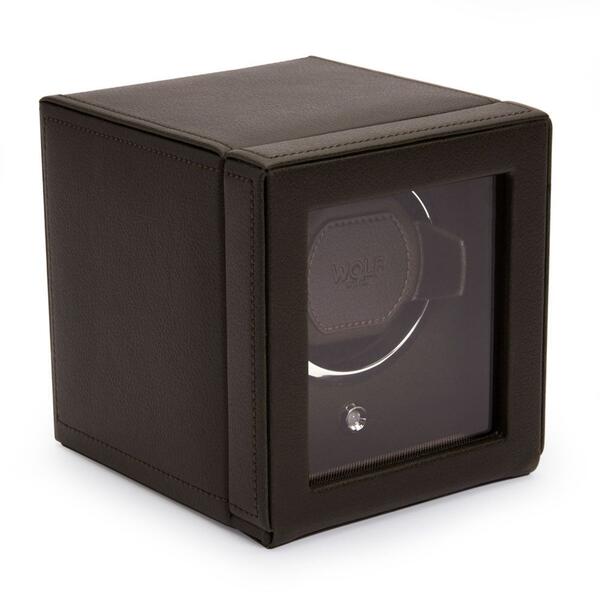 -WOLF Cub Single Watch Winder with Cover Brown 461106-461106_1