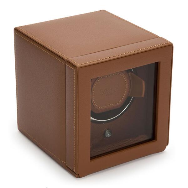 -WOLF Cub Single Watch Winder with Cover Cognac 461127-461127_1