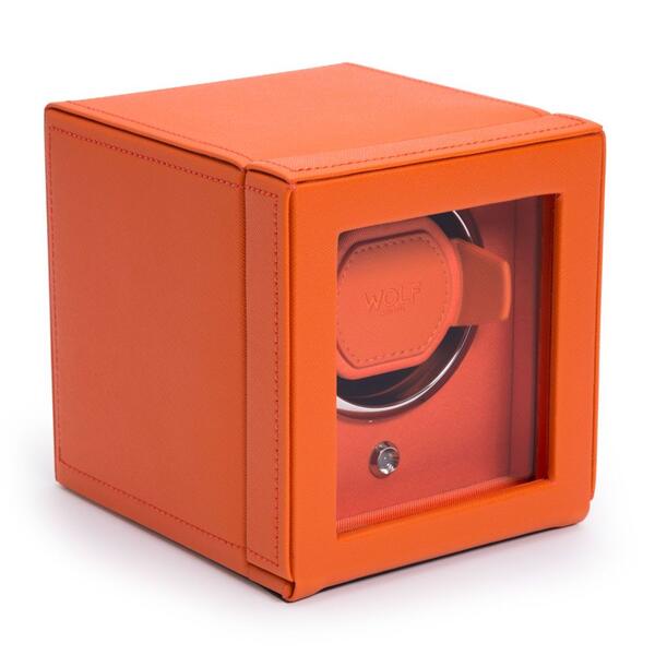 -WOLF Cub Single Watch Winder with Cover Orange 461139-461139_1
