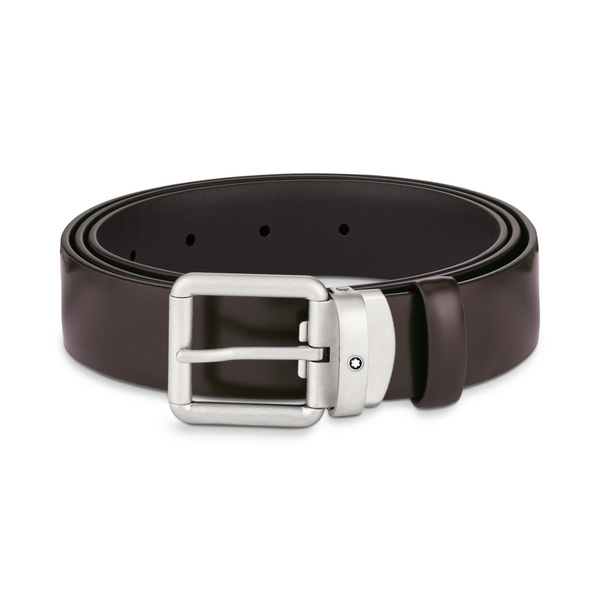Montblanc-Montblanc Rounded Square Vintage Buckle Brown 30 mm Leather Belt 129452-129452_1